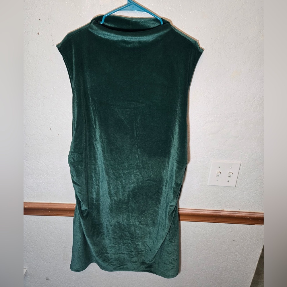 a new day Forest Green Velvet Midi Dress